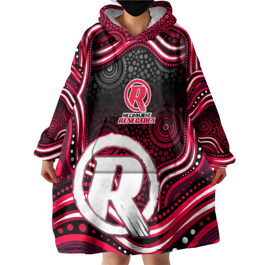 Melbourne Renegades Cricket Wearable Blanket Hoodie Australian Cricket Mascot - Modern Indigenous Style
