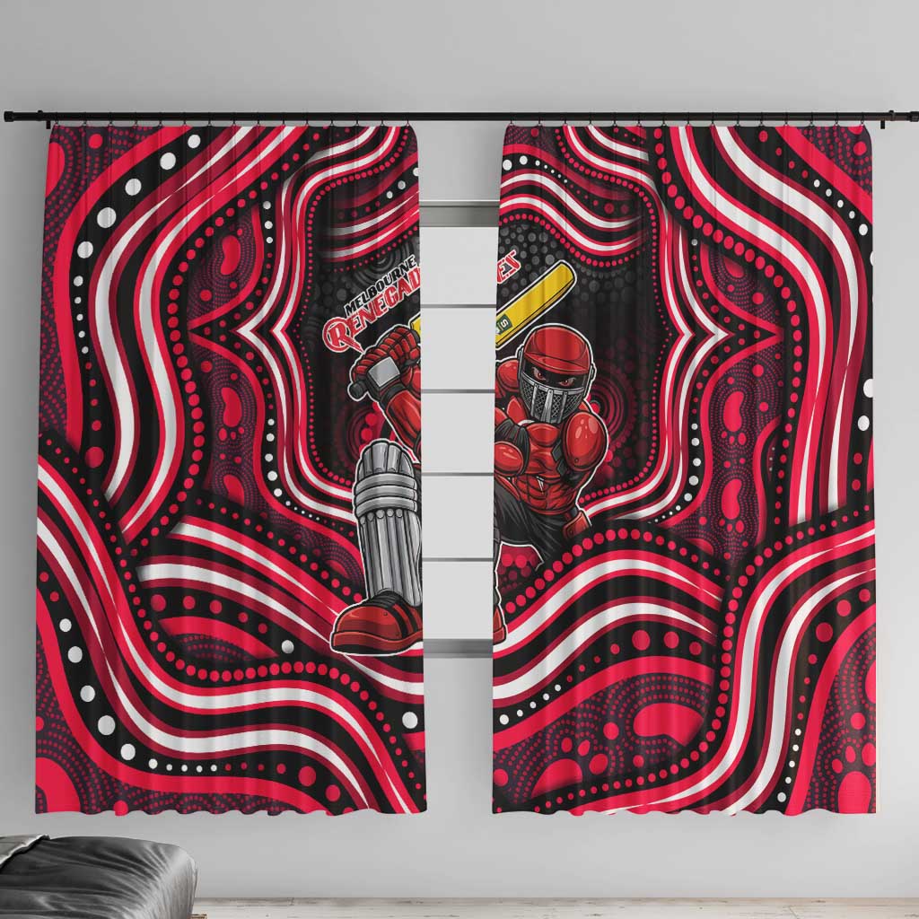 Melbourne Renegades Cricket Window Curtain Australian Cricket Mascot - Modern Indigenous Style