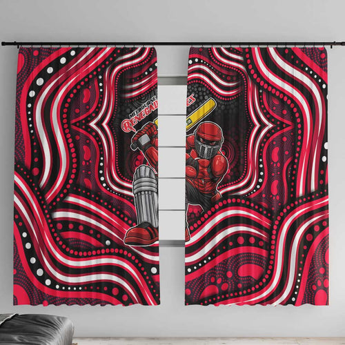 Melbourne Renegades Cricket Window Curtain Australian Cricket Mascot - Modern Indigenous Style