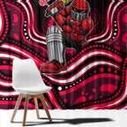 Melbourne Renegades Cricket Window Curtain Australian Cricket Mascot - Modern Indigenous Style