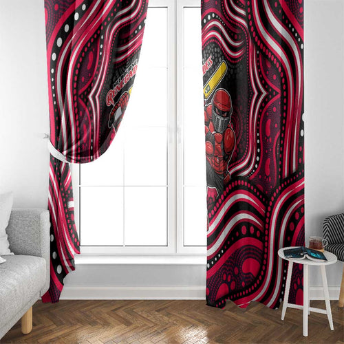 Melbourne Renegades Cricket Window Curtain Australian Cricket Mascot - Modern Indigenous Style