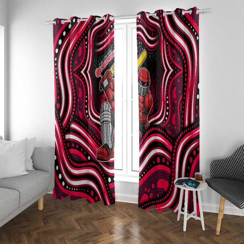 Melbourne Renegades Cricket Window Curtain Australian Cricket Mascot - Modern Indigenous Style