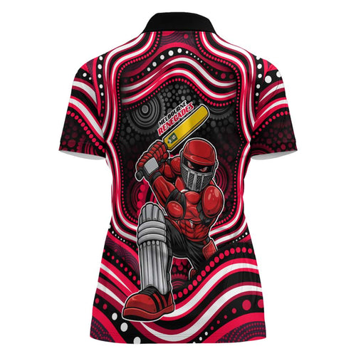 Melbourne Renegades Cricket Women Polo Shirt Australian Cricket Mascot - Modern Indigenous Style