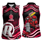 Melbourne Renegades Cricket Women Sleeveless Polo Shirt Australian Cricket Mascot - Modern Indigenous Style