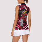 Melbourne Renegades Cricket Women Sleeveless Polo Shirt Australian Cricket Mascot - Modern Indigenous Style