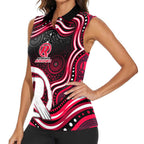 Melbourne Renegades Cricket Women Sleeveless Polo Shirt Australian Cricket Mascot - Modern Indigenous Style