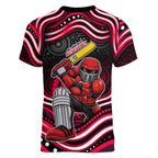 Melbourne Renegades Cricket Women V-Neck T-Shirt Australian Cricket Mascot - Modern Indigenous Style
