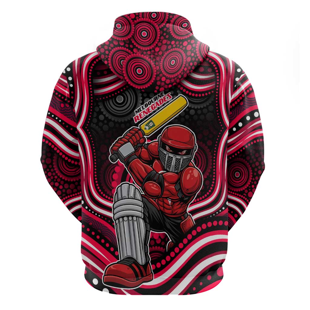 Melbourne Renegades Cricket Zip Hoodie Australian Cricket Mascot - Modern Indigenous Style