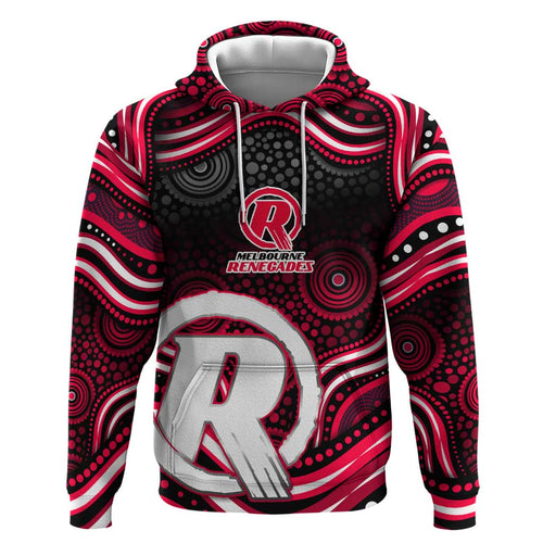 Melbourne Renegades Cricket Zip Hoodie Australian Cricket Mascot - Modern Indigenous Style
