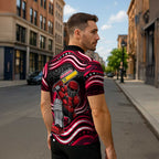 Melbourne Renegades Cricket Zipper Polo Shirt Australian Cricket Mascot - Modern Indigenous Style