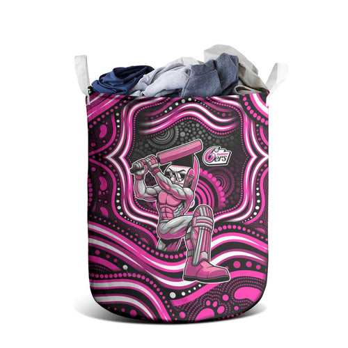 Sydney Sixers Cricket Laundry Basket Australian Cricket Mascot - Modern Indigenous Style