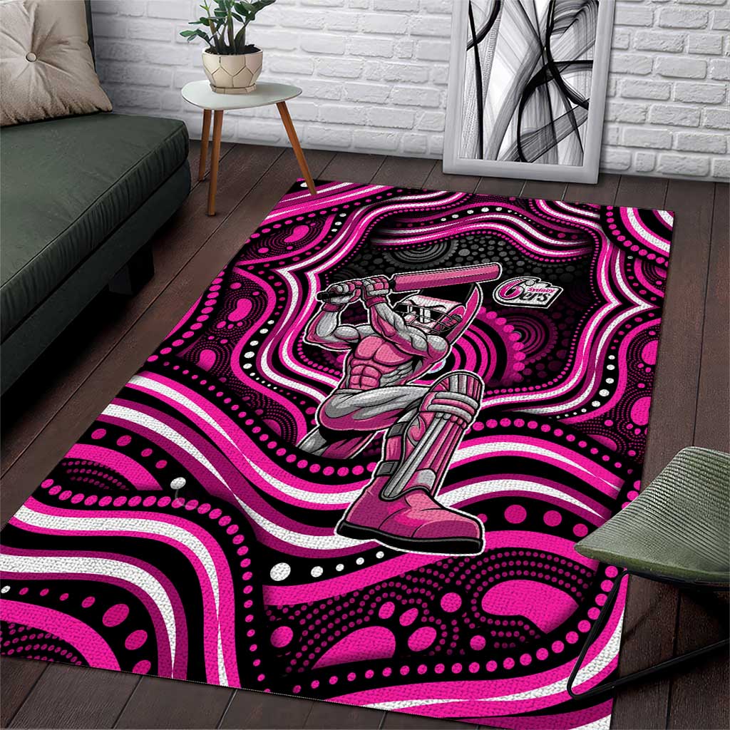 Sydney Sixers Cricket Area Rug Australian Cricket Mascot - Modern Indigenous Style