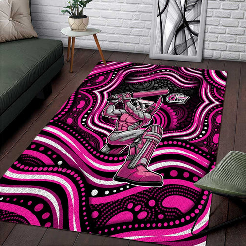 Sydney Sixers Cricket Area Rug Australian Cricket Mascot - Modern Indigenous Style