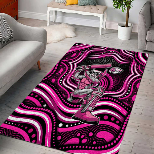 Sydney Sixers Cricket Area Rug Australian Cricket Mascot - Modern Indigenous Style