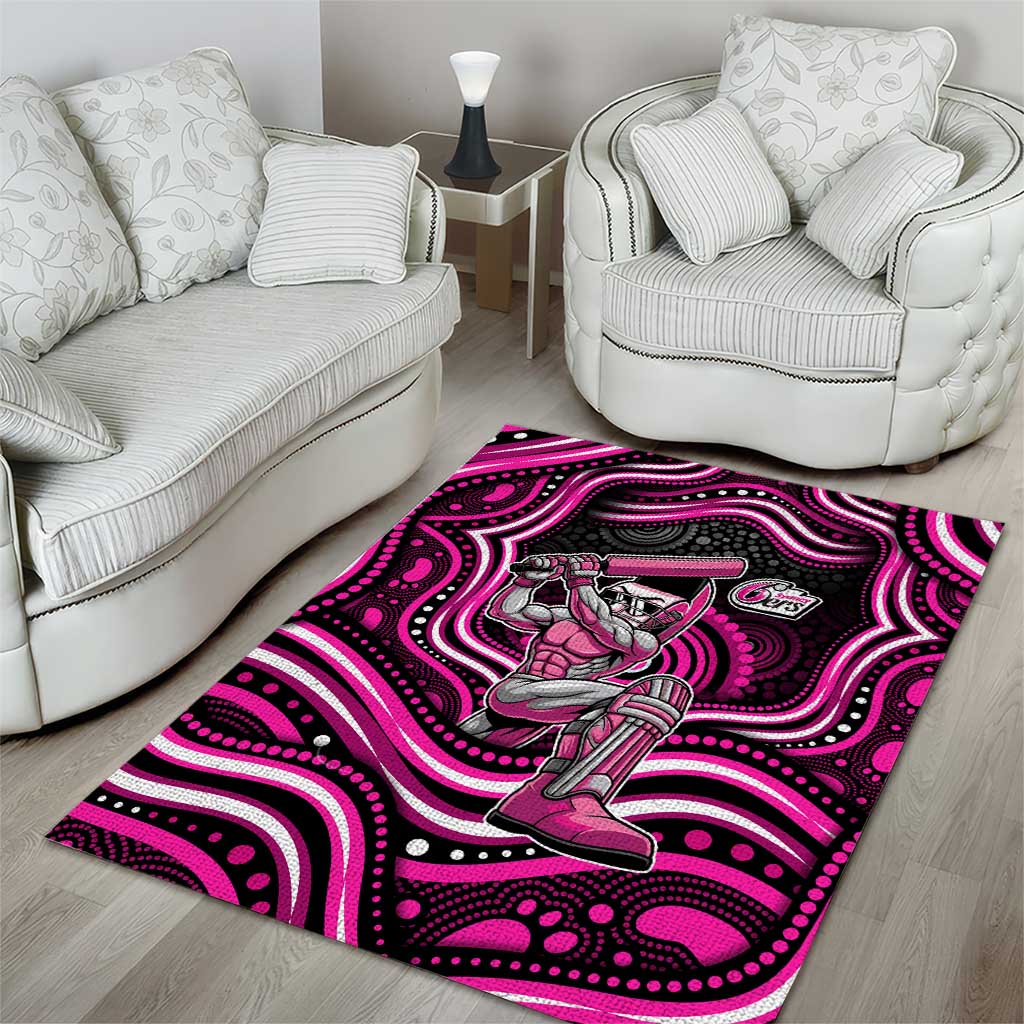 Sydney Sixers Cricket Area Rug Australian Cricket Mascot - Modern Indigenous Style
