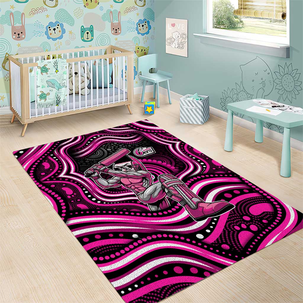 Sydney Sixers Cricket Area Rug Australian Cricket Mascot - Modern Indigenous Style