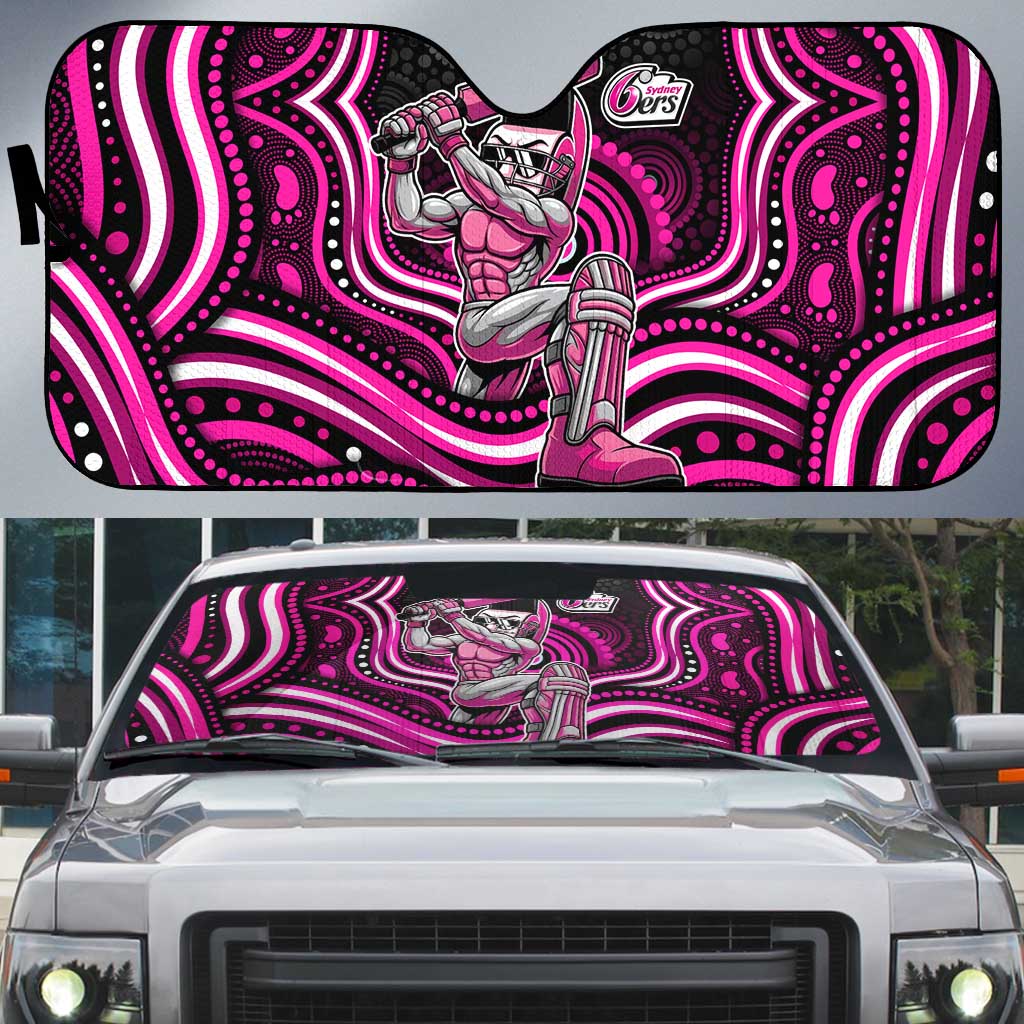 Sydney Sixers Cricket Auto Sun Shade Australian Cricket Mascot - Modern Indigenous Style