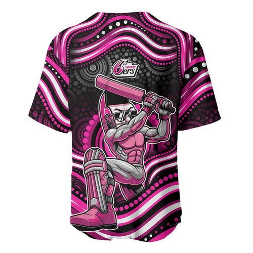 Sydney Sixers Cricket Baseball Jersey Australian Cricket Mascot - Modern Indigenous Style