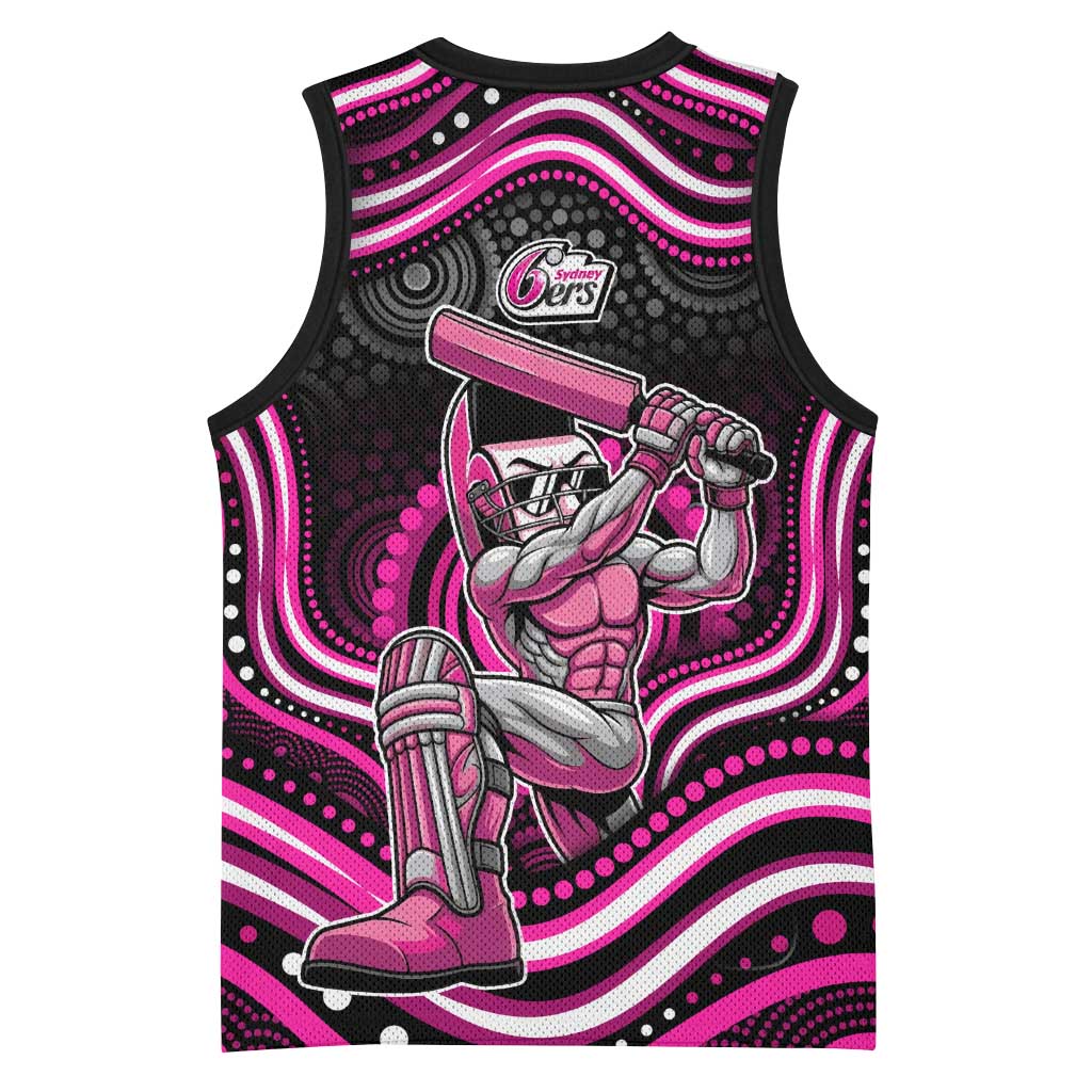 Sydney Sixers Cricket Basketball Jersey Australian Cricket Mascot - Modern Indigenous Style