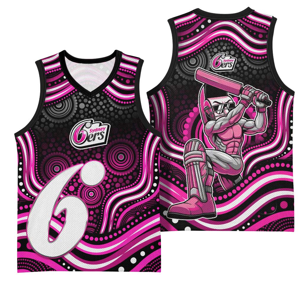 Sydney Sixers Cricket Basketball Jersey Australian Cricket Mascot - Modern Indigenous Style
