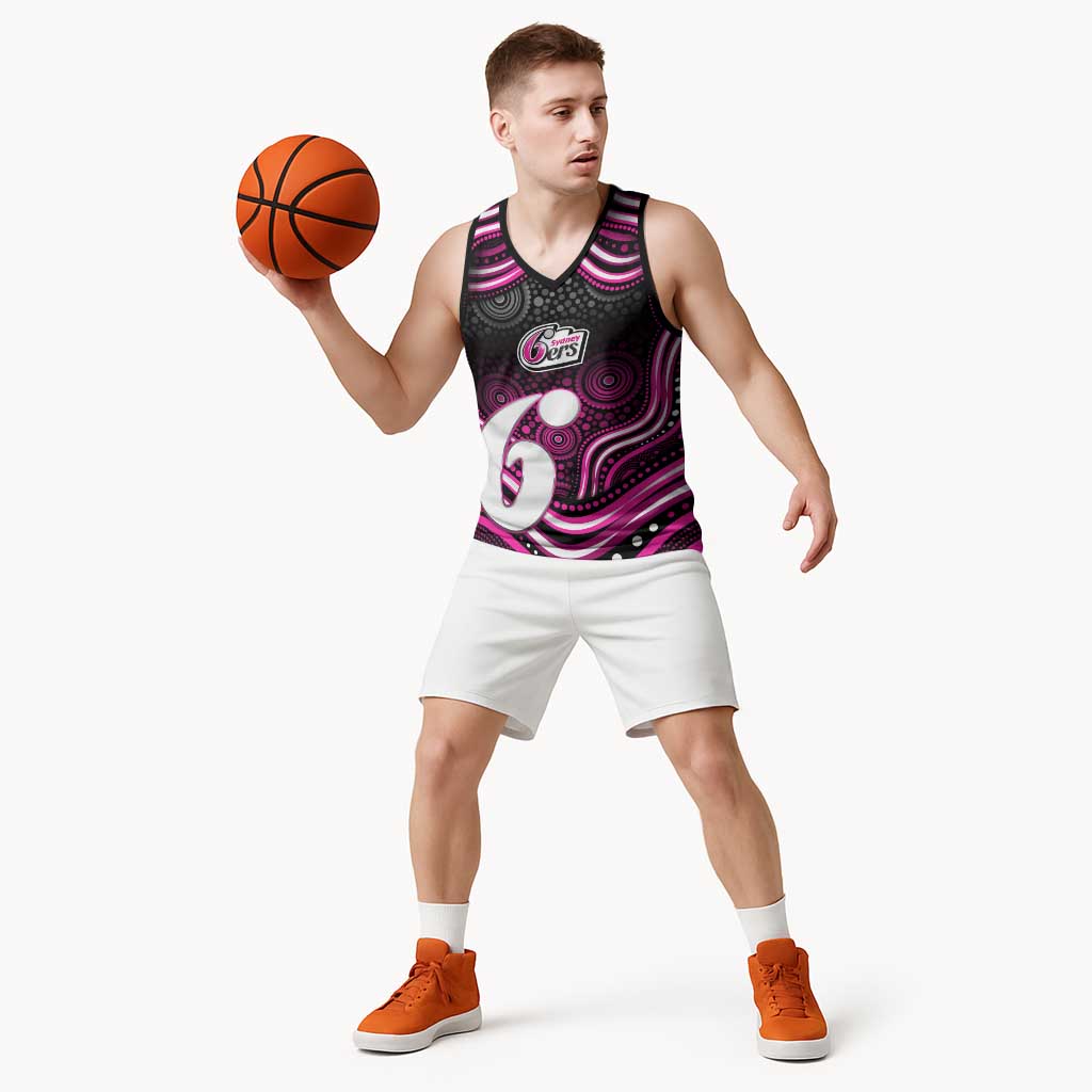 Sydney Sixers Cricket Basketball Jersey Australian Cricket Mascot - Modern Indigenous Style