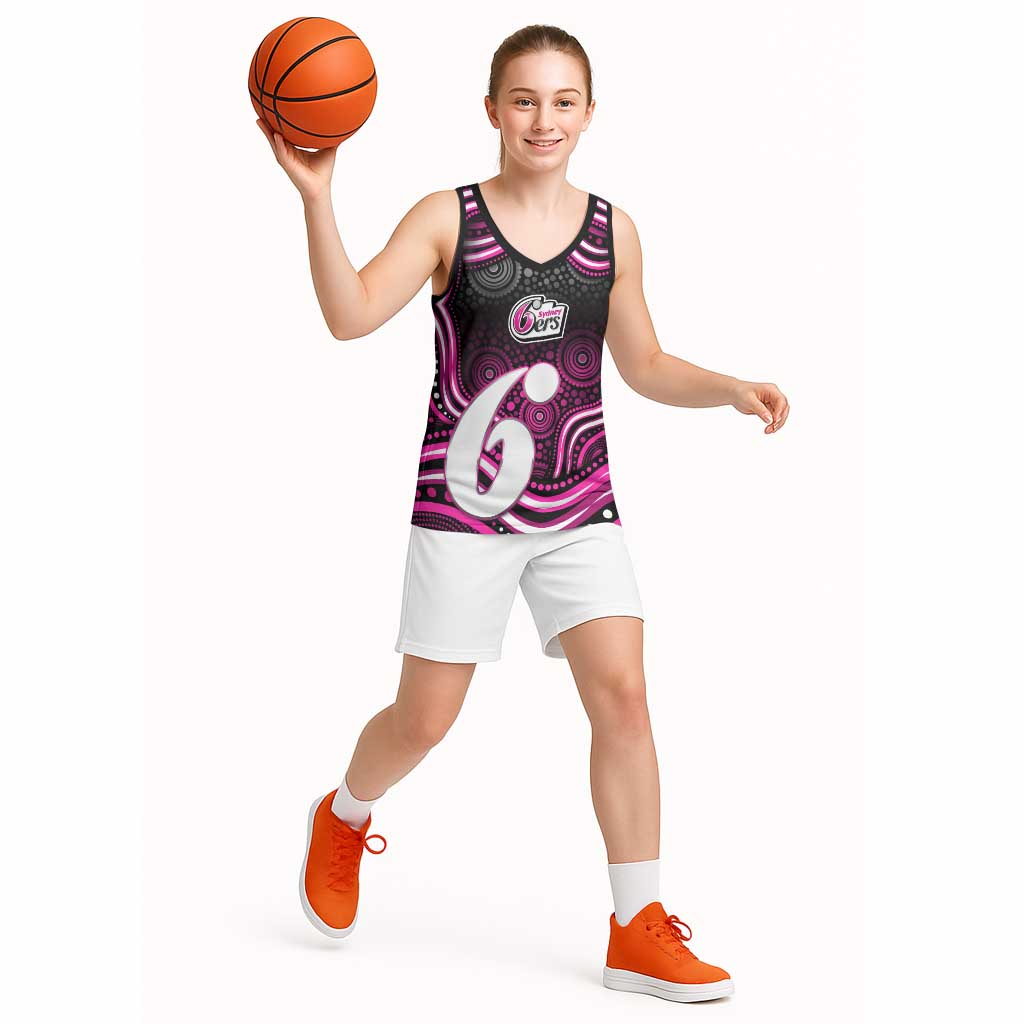Sydney Sixers Cricket Basketball Jersey Australian Cricket Mascot - Modern Indigenous Style