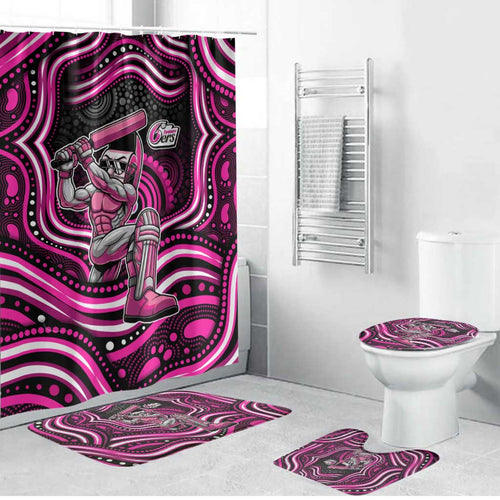Sydney Sixers Cricket Bathroom Set Australian Cricket Mascot - Modern Indigenous Style