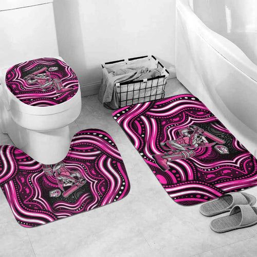 Sydney Sixers Cricket Bathroom Set Australian Cricket Mascot - Modern Indigenous Style