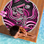 Sydney Sixers Cricket Beach Blanket Australian Cricket Mascot - Modern Indigenous Style