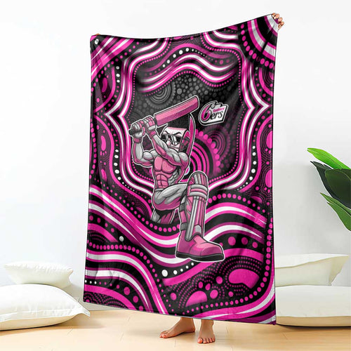 Sydney Sixers Cricket Blanket Australian Cricket Mascot - Modern Indigenous Style