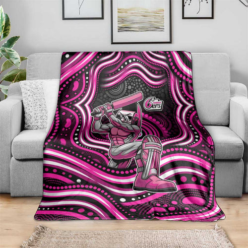 Sydney Sixers Cricket Blanket Australian Cricket Mascot - Modern Indigenous Style