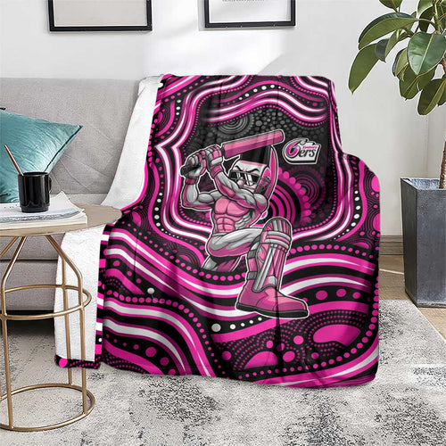 Sydney Sixers Cricket Blanket Australian Cricket Mascot - Modern Indigenous Style