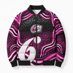 Sydney Sixers Cricket Bomber Puffer Jacket Australian Cricket Mascot - Modern Indigenous Style