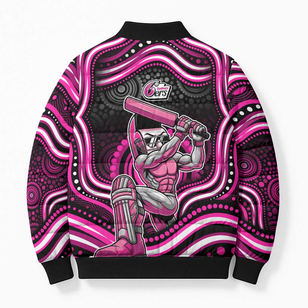 Sydney Sixers Cricket Bomber Puffer Jacket Australian Cricket Mascot - Modern Indigenous Style