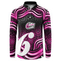 Sydney Sixers Cricket Button Sweatshirt Australian Cricket Mascot - Modern Indigenous Style