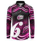 Sydney Sixers Cricket Button Sweatshirt Australian Cricket Mascot - Modern Indigenous Style