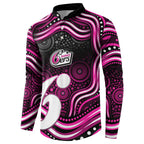 Sydney Sixers Cricket Button Sweatshirt Australian Cricket Mascot - Modern Indigenous Style