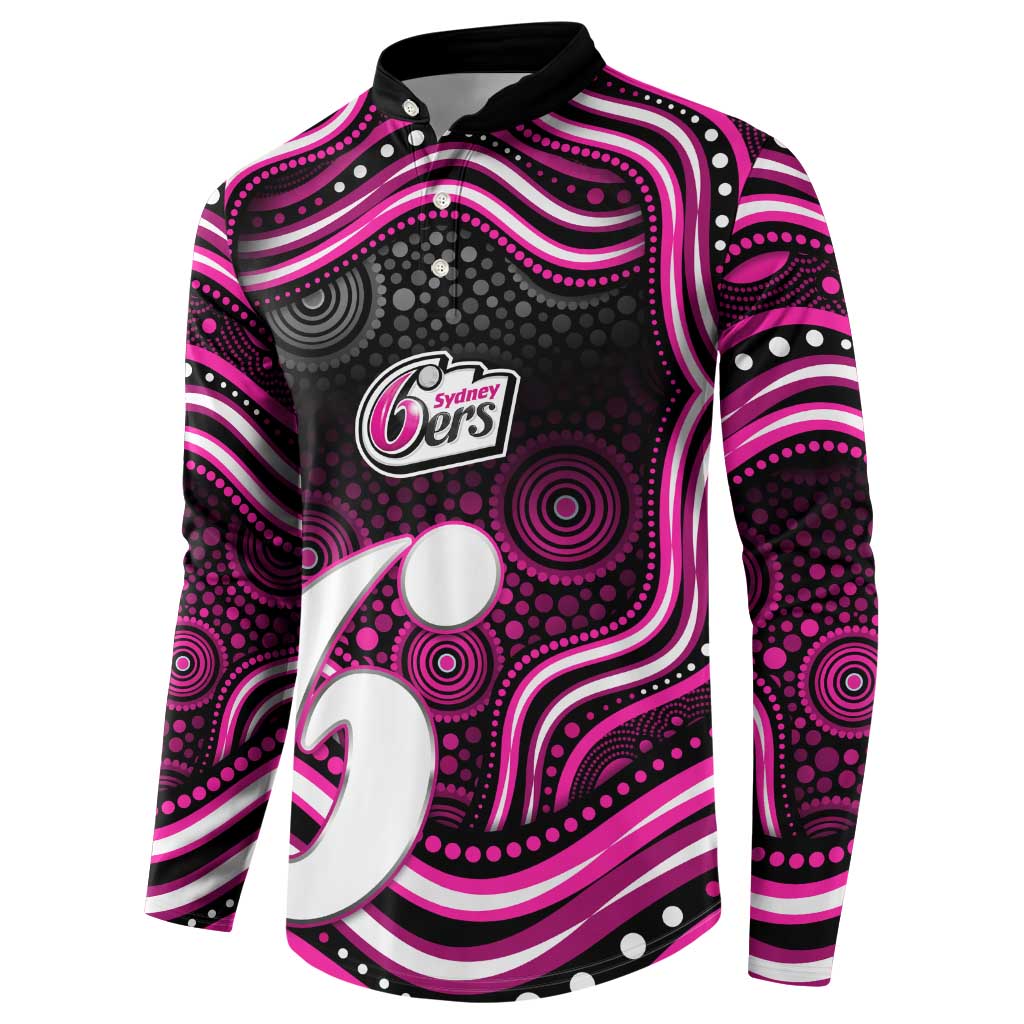 Sydney Sixers Cricket Button Sweatshirt Australian Cricket Mascot - Modern Indigenous Style