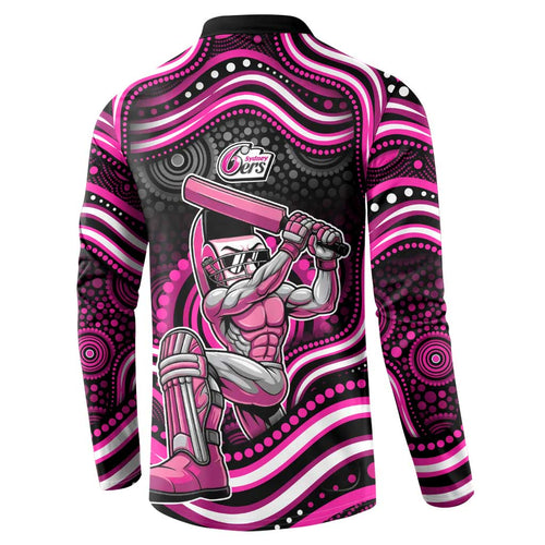Sydney Sixers Cricket Button Sweatshirt Australian Cricket Mascot - Modern Indigenous Style