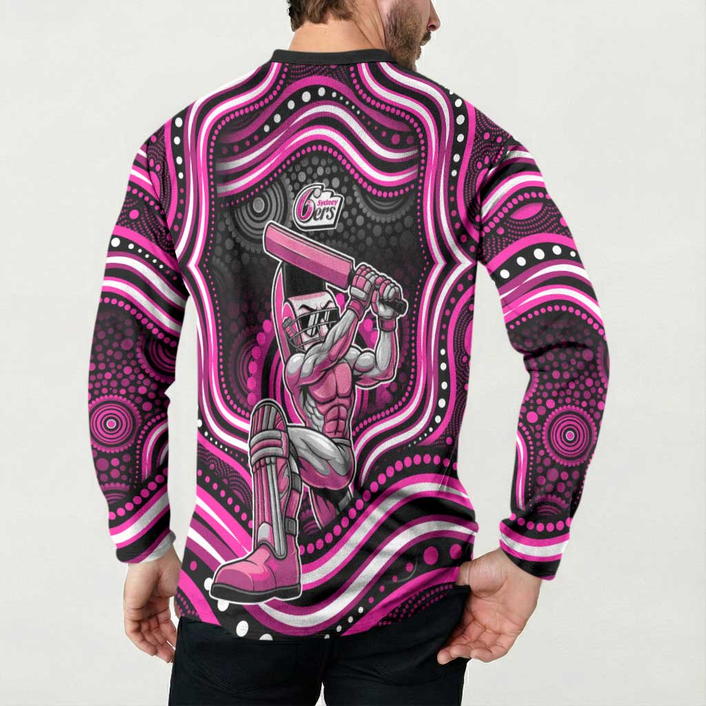Sydney Sixers Cricket Button Sweatshirt Australian Cricket Mascot - Modern Indigenous Style