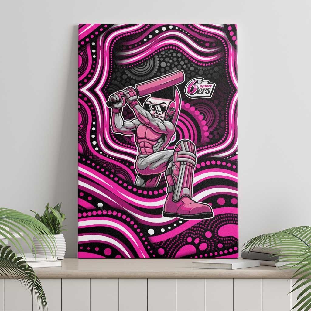 Sydney Sixers Cricket Canvas Wall Art Australian Cricket Mascot - Modern Indigenous Style