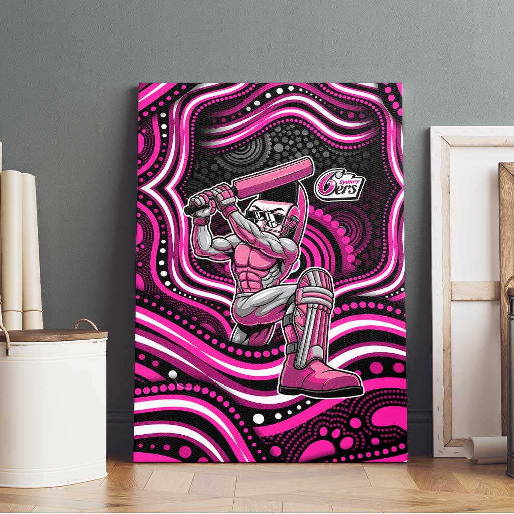 Sydney Sixers Cricket Canvas Wall Art Australian Cricket Mascot - Modern Indigenous Style