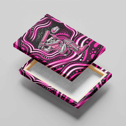 Sydney Sixers Cricket Canvas Wall Art Australian Cricket Mascot - Modern Indigenous Style