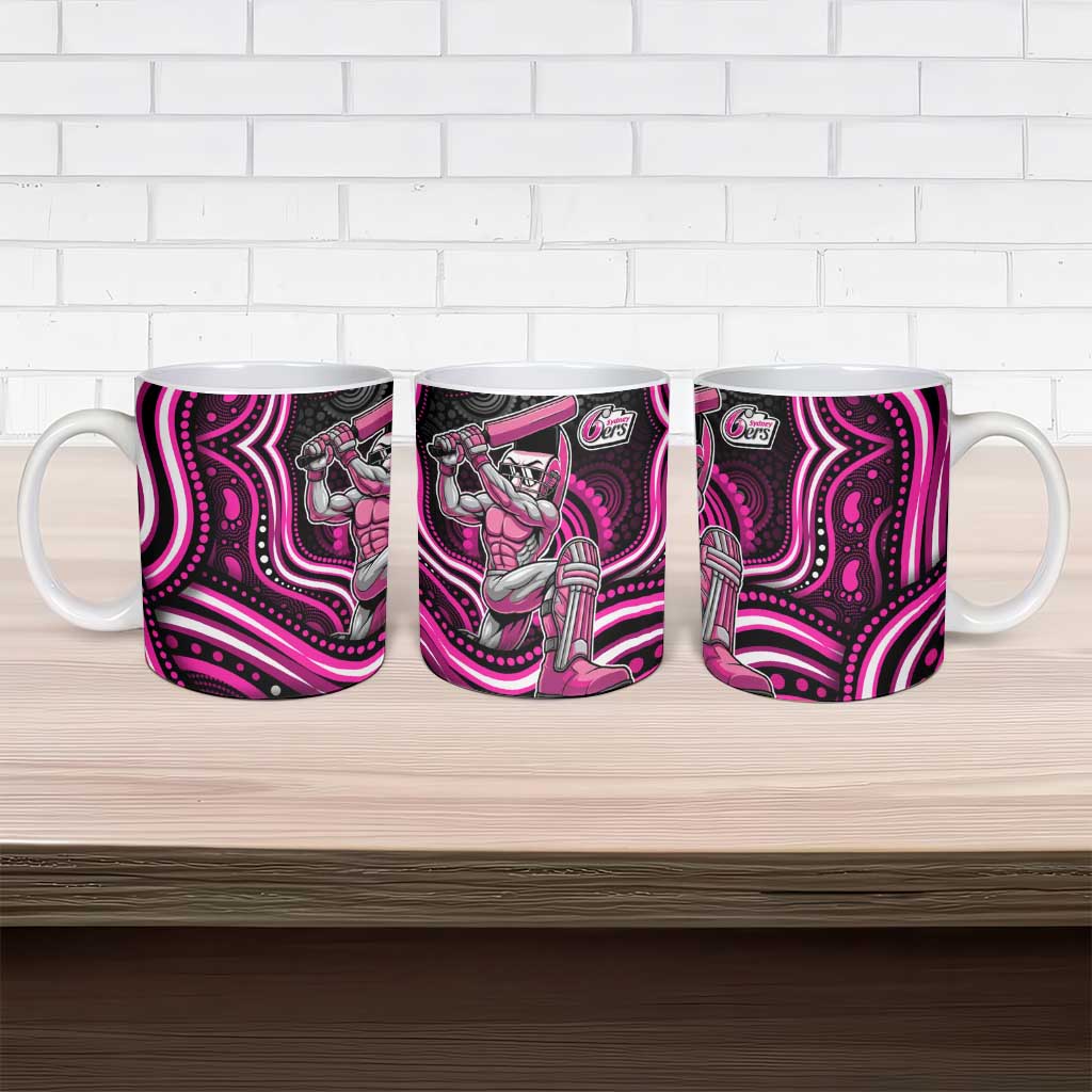 Sydney Sixers Cricket Ceramic Mug Australian Cricket Mascot - Modern Indigenous Style