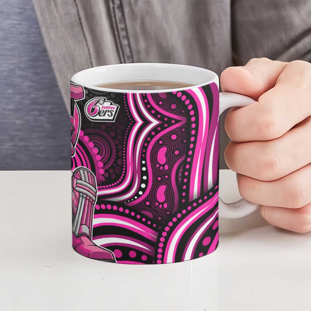 Sydney Sixers Cricket Ceramic Mug Australian Cricket Mascot - Modern Indigenous Style