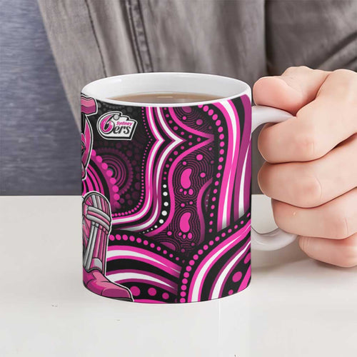 Sydney Sixers Cricket Ceramic Mug Australian Cricket Mascot - Modern Indigenous Style