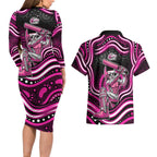 Sydney Sixers Cricket Couples Matching Long Sleeve Bodycon Dress and Hawaiian Shirt Australian Cricket Mascot - Modern Indigenous Style