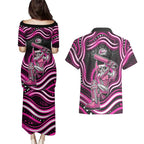Sydney Sixers Cricket Couples Matching Puletasi and Hawaiian Shirt Australian Cricket Mascot - Modern Indigenous Style