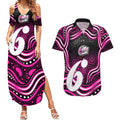 Sydney Sixers Cricket Couples Matching Summer Maxi Dress and Hawaiian Shirt Australian Cricket Mascot - Modern Indigenous Style