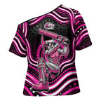 Sydney Sixers Cricket Cross Shoulder Shirt Australian Cricket Mascot - Modern Indigenous Style